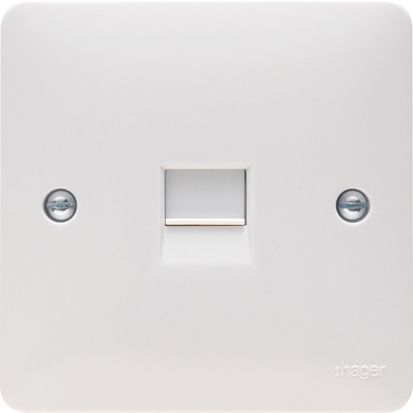 Hager Sollysta WMBTM Telephone Outlet (Master) - White Moulded