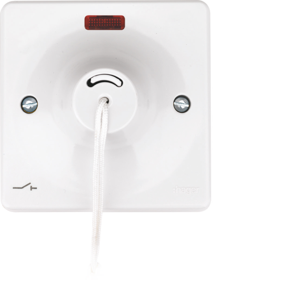 Hager Sollysta WMCS50N 50A DP Ceiling Switch (LED Indictor) - White Moulded