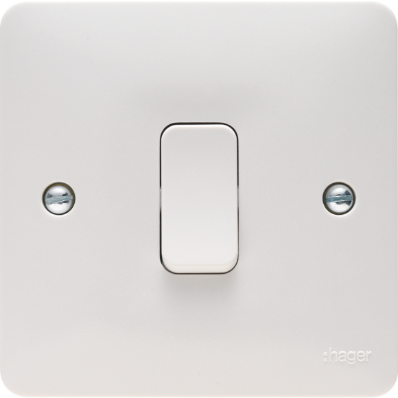 Hager Sollysta WMDP84 20A Double Pole Switch - White Moulded