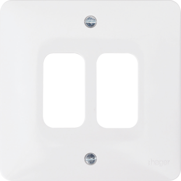 Hager Sollysta WMGP2 2G Moulded Grid Plate - White