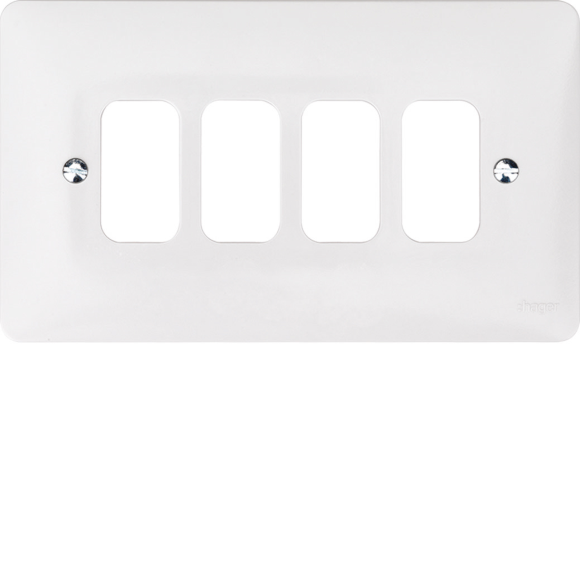 Hager Sollysta WMGP4 4G Moulded Grid Plate - White