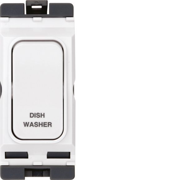 Hager Sollysta WMGSDP2/DW Grid 1 Way DP Switch (Dishwasher) - White